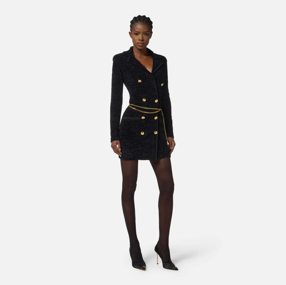 Pantaloni in pizzo e bottoni in raso elisabetta franchi ELISABETTA FRANCHI Abbigliamento e accessori > Abbigliamento > Abiti - dettaglio 1