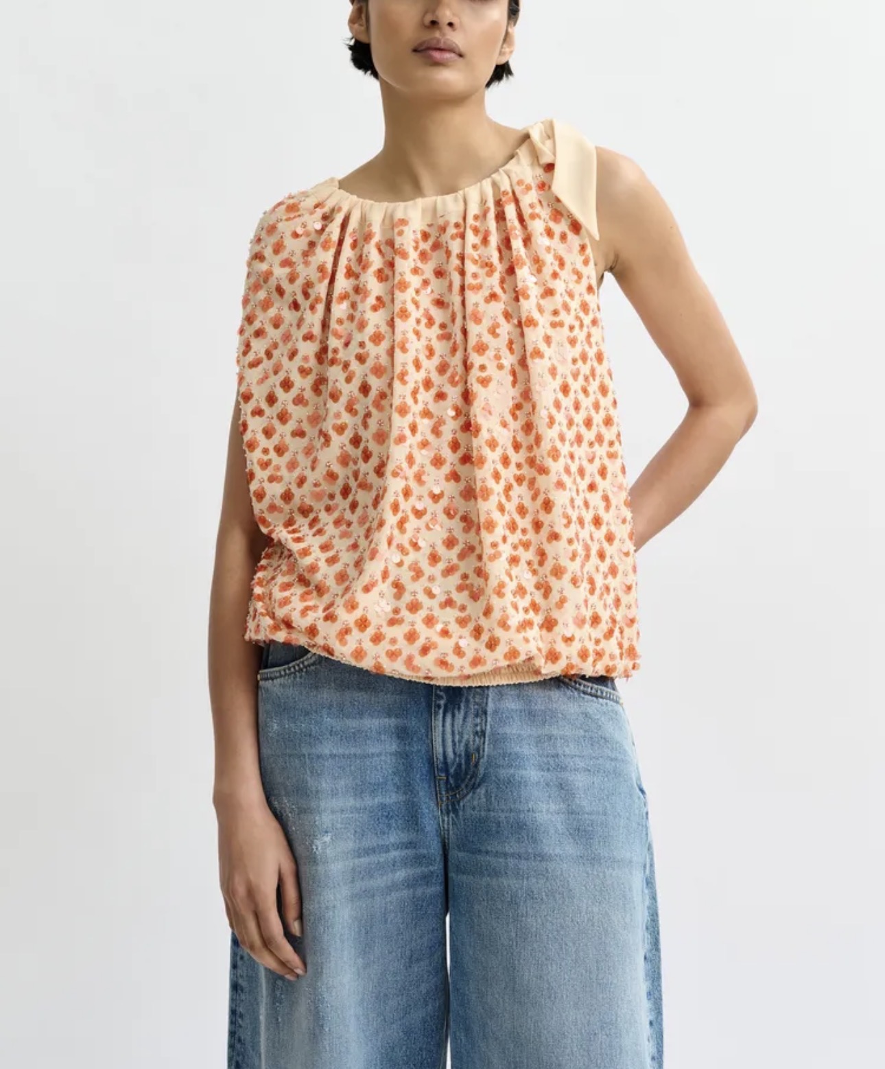 Top pailette annodato sulla spalla Essentiel ESSENTIEL Abbigliamento e accessori > Abbigliamento - dettaglio 1